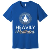 Heavily Meditated Funny Yoga Peace Summer Namaste Gift Premium T-Shirt