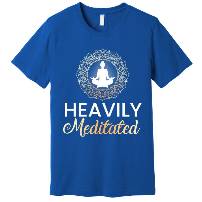 Heavily Meditated Funny Yoga Peace Summer Namaste Gift Premium T-Shirt