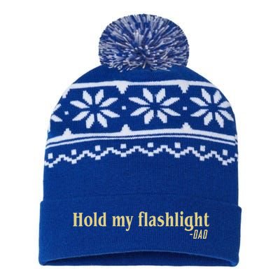 Hold My Flashlight Dad Said Father Proud USA-Made Snowflake Beanie