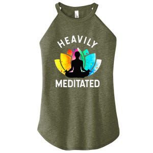 Heavily Meditated Funny Meditation & Yoga Gift Women’s Perfect Tri Rocker Tank