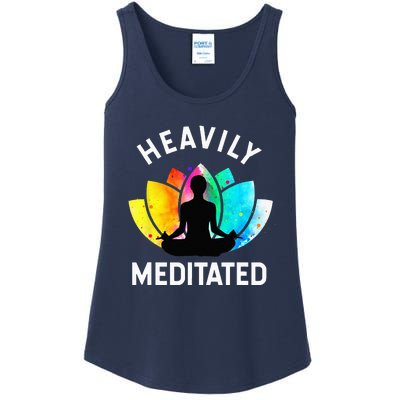 Heavily Meditated Funny Meditation & Yoga Gift Ladies Essential Tank