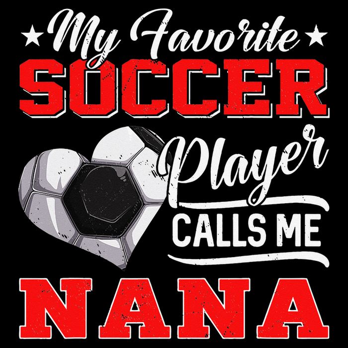 Heart My Favorite Soccer Player Calls Me Nana Cropped Pullover Crew