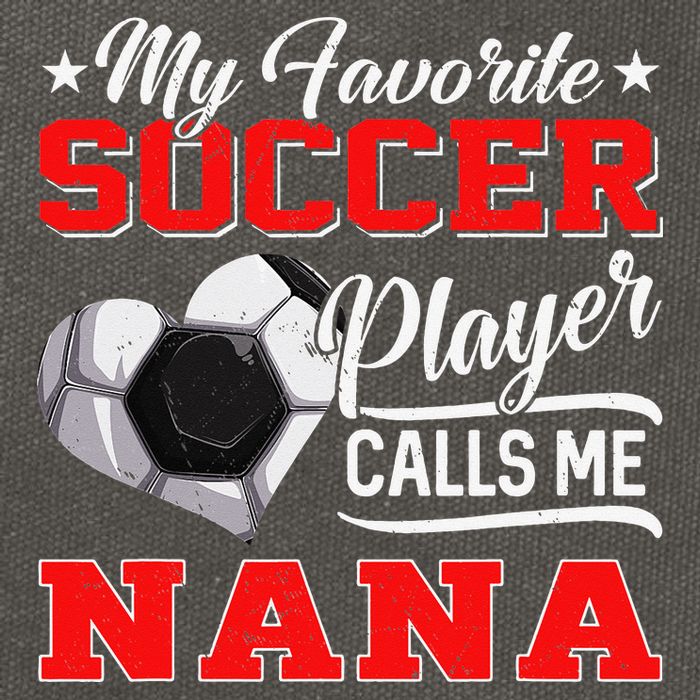 Heart My Favorite Soccer Player Calls Me Nana Cotton Canvas Backpack
