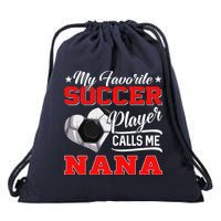 Heart My Favorite Soccer Player Calls Me Nana Drawstring Bag