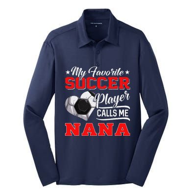 Heart My Favorite Soccer Player Calls Me Nana Silk Touch Performance Long Sleeve Polo