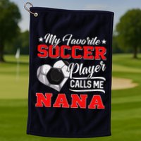 Heart My Favorite Soccer Player Calls Me Nana Golf Towel