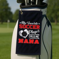 Heart My Favorite Soccer Player Calls Me Nana Golf Towel