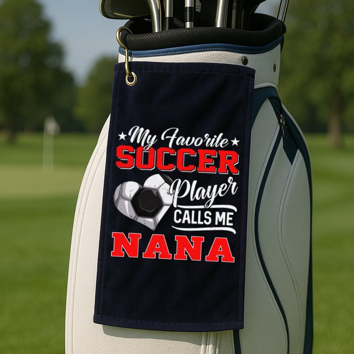 Heart My Favorite Soccer Player Calls Me Nana Golf Towel