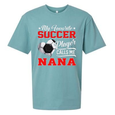 Heart My Favorite Soccer Player Calls Me Nana Sueded Cloud Jersey T-Shirt