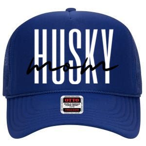 Husky Mom Fur Mama Dog Lover Gift High Crown Mesh Back Trucker Hat