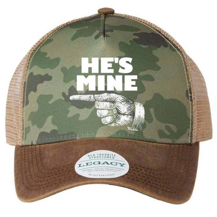 He's Mine Finger Pointing Left Matching Couple He's Mine Gift Legacy Tie Dye Trucker Hat