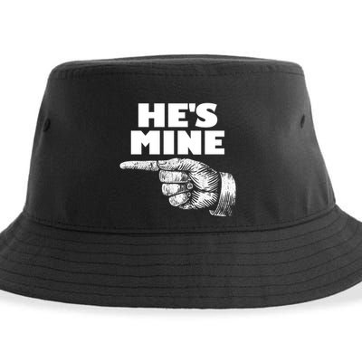He's Mine Finger Pointing Left Matching Couple He's Mine Gift Sustainable Bucket Hat