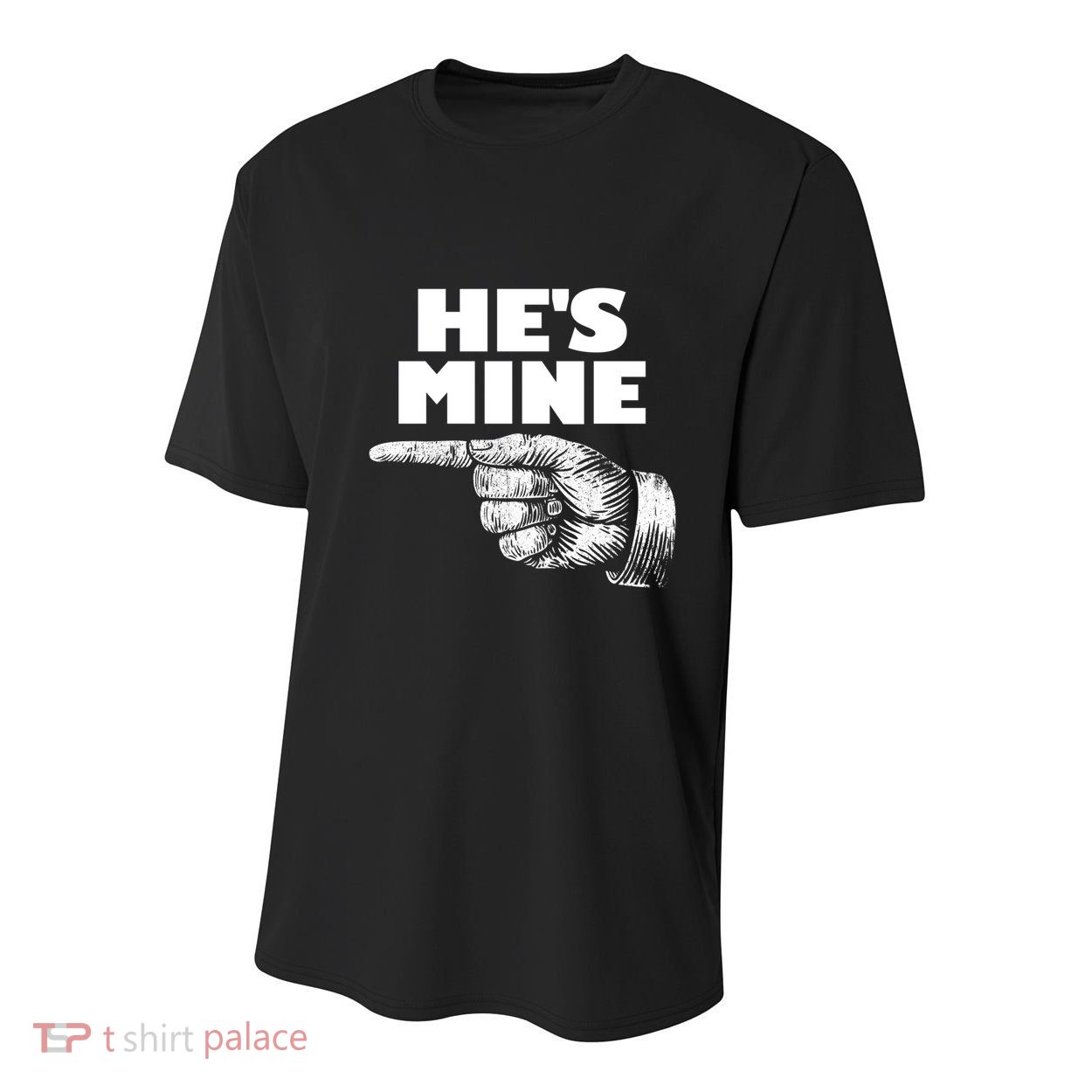 He's Mine Finger Pointing Left Matching Couple He's Mine Gift Youth Performance Sprint T-Shirt
