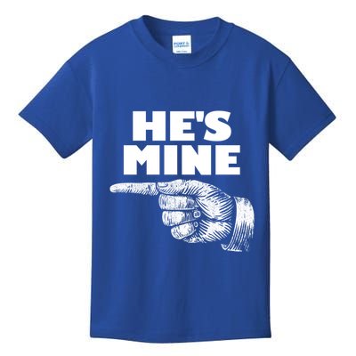 He's Mine Finger Pointing Left Matching Couple He's Mine Gift Kids T-Shirt