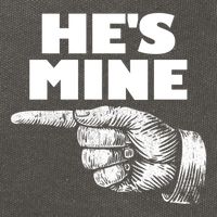 He's Mine Finger Pointing Left Matching Couple He's Mine Gift Cotton Canvas Backpack