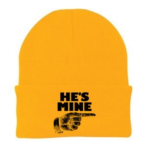 He's Mine Finger Pointing Right Matching Couple He's Mine Gift Knit Cap Winter Beanie