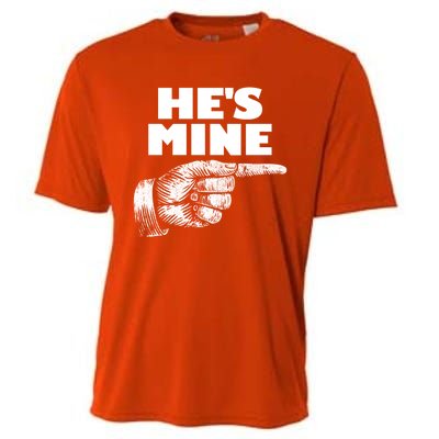 He's Mine Finger Pointing Right Matching Couple He's Mine Gift Cooling Performance Crew T-Shirt