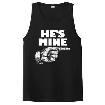 He's Mine Finger Pointing Right Matching Couple He's Mine Gift PosiCharge Competitor Tank