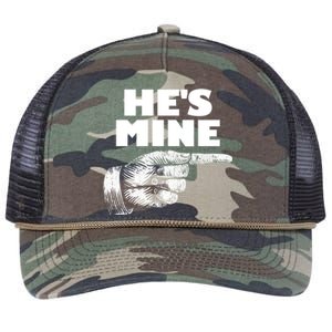 He's Mine Finger Pointing Right Matching Couple He's Mine Gift Retro Rope Trucker Hat Cap