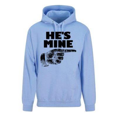 He's Mine Finger Pointing Right Matching Couple He's Mine Gift Unisex Surf Hoodie