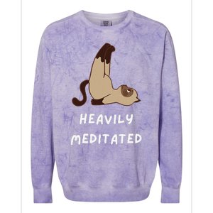 Heavily Meditated Funny Yoga Spiritual Colorblast Crewneck Sweatshirt