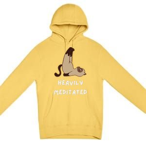 Heavily Meditated Funny Yoga Spiritual Premium Pullover Hoodie