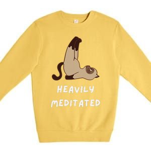 Heavily Meditated Funny Yoga Spiritual Premium Crewneck Sweatshirt