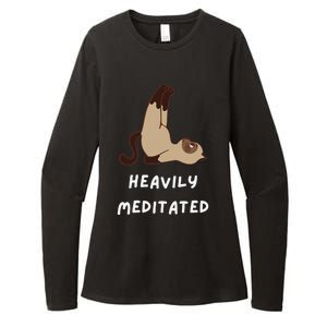 Heavily Meditated Funny Yoga Spiritual Womens CVC Long Sleeve Shirt