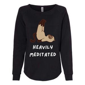 Heavily Meditated Funny Yoga Spiritual Womens California Wash Sweatshirt