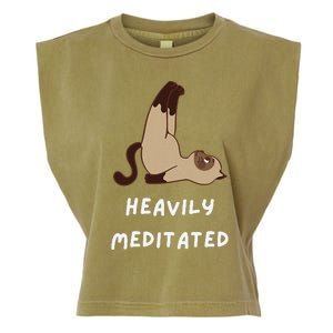 Heavily Meditated Funny Yoga Spiritual Garment-Dyed Women's Muscle Tee