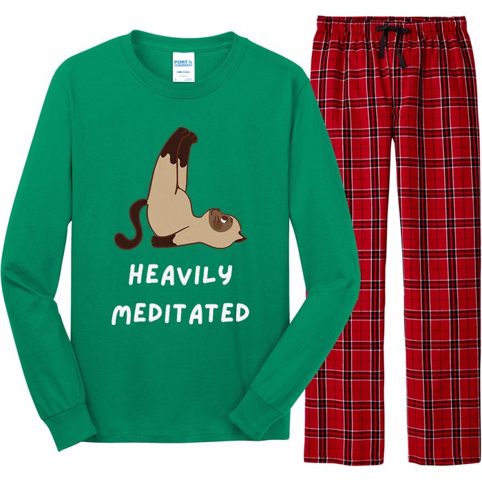 Heavily Meditated Funny Yoga Spiritual Long Sleeve Pajama Set