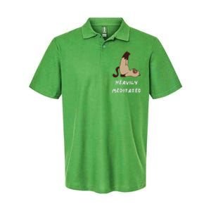 Heavily Meditated Funny Yoga Spiritual Softstyle Adult Sport Polo