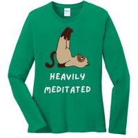 Heavily Meditated Funny Yoga Spiritual Ladies Long Sleeve Shirt