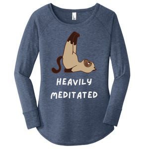 Heavily Meditated Funny Yoga Spiritual Women's Perfect Tri Tunic Long Sleeve Shirt