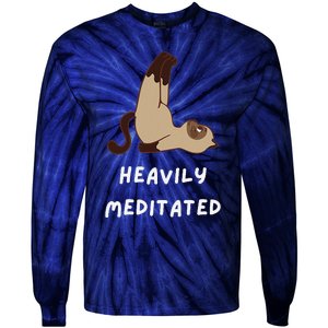 Heavily Meditated Funny Yoga Spiritual Tie-Dye Long Sleeve Shirt