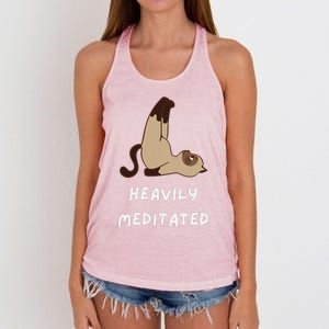 Heavily Meditated Funny Yoga Spiritual Women's Knotted Racerback Tank