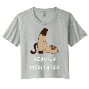 Heavily Meditated Funny Yoga Spiritual Women's Crop Top Tee