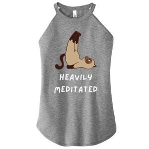 Heavily Meditated Funny Yoga Spiritual Women's Perfect Tri Rocker Tank