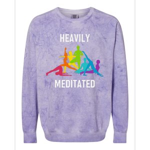 Heavily Meditated Funny Yoga Spiritual Colorblast Crewneck Sweatshirt