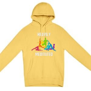 Heavily Meditated Funny Yoga Spiritual Premium Pullover Hoodie