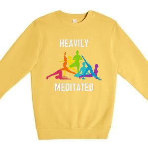 Heavily Meditated Funny Yoga Spiritual Premium Crewneck Sweatshirt