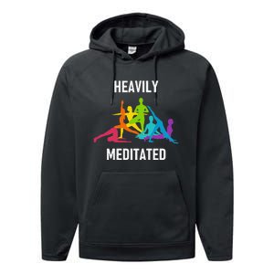 Heavily Meditated Funny Yoga Spiritual Performance Fleece Hoodie