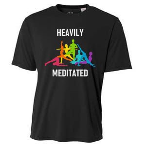 Heavily Meditated Funny Yoga Spiritual Cooling Performance Crew T-Shirt