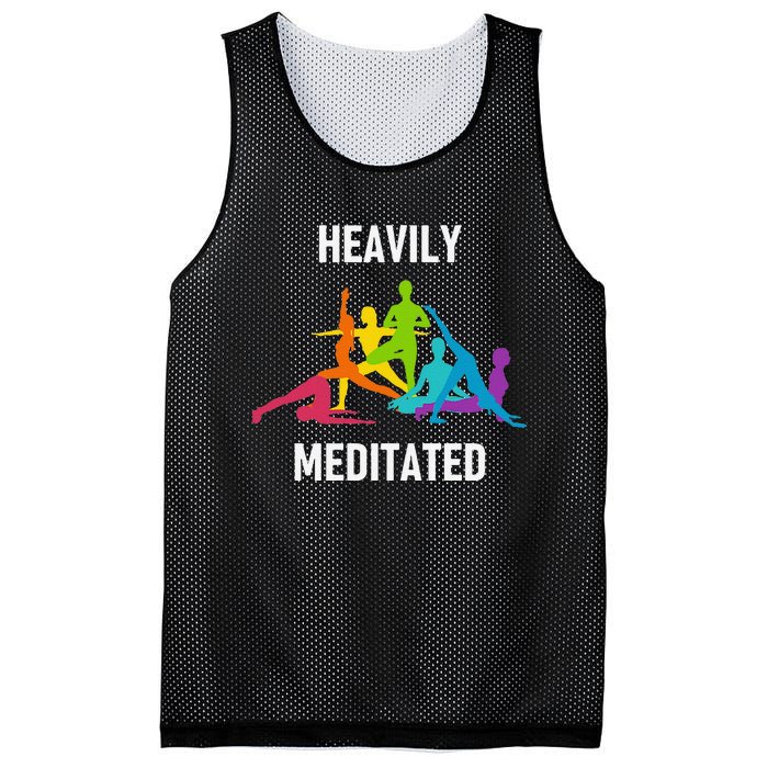 Heavily Meditated Funny Yoga Spiritual Mesh Reversible Basketball Jersey Tank