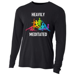 Heavily Meditated Funny Yoga Spiritual Cooling Performance Long Sleeve Crew