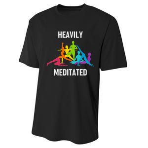 Heavily Meditated Funny Yoga Spiritual Performance Sprint T-Shirt