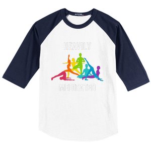 Heavily Meditated Funny Yoga Spiritual Baseball Sleeve Shirt