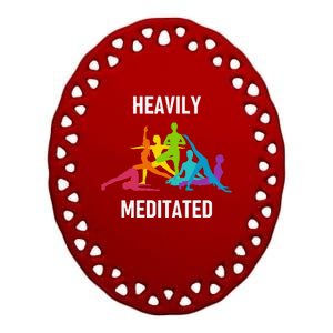 Heavily Meditated Funny Yoga Spiritual Ceramic Oval Ornament