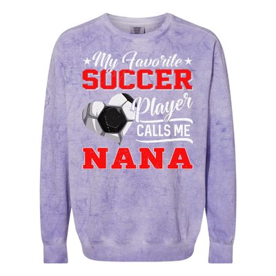 Heart My Favorite Soccer Player Calls Me Nana Colorblast Crewneck Sweatshirt