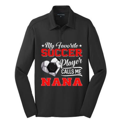 Heart My Favorite Soccer Player Calls Me Nana Silk Touch Performance Long Sleeve Polo